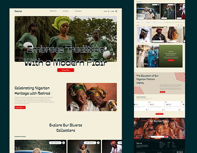 Rettrad: Traditional Fashion Brand E-Commerce Landing Page branding e commerce fashion landing page ui