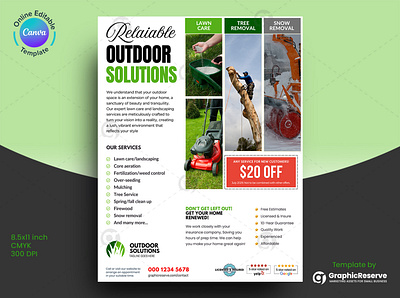 Lawn Care, Tree, & Snow Removal Flyer Template Canva canva flyers landscaping flyer templates lawn care flyers snow removal flyer templates snow removal flyers snow removal marketing materials tree service flyer templates tree service flyers