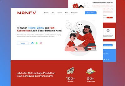 MONEV (Monitoring & Evaluation) - EduTech Landing Page dribbbleexplore edutech landingpage ui uiuxdesign website