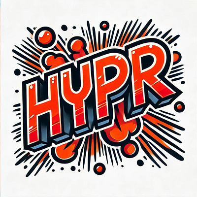 Energetic logo with word 'HYPR' graphic design logo