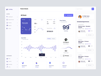 Patient Management Dashboard UI Design ui