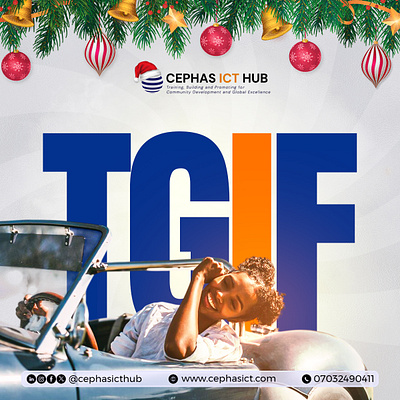 Xmas TGIF 3d branding cephas christmas design flyer friday graphic design hemarez ict hub illustration logo oluwatimileyin tgif typography vector xmas xmas tgif