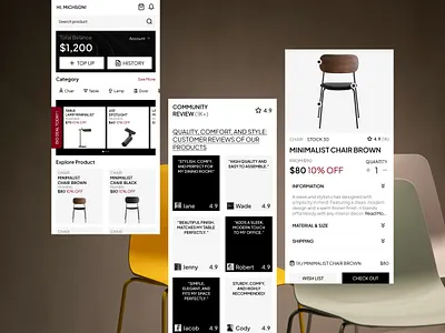 FURNI - APPLICATION app app design chair clean design decor design ecommerce exploration furniture lamp minimalist mobile design online shop product shop simple design table ui uidesign uiuxdesign