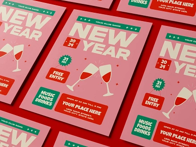 New Year Flyer Template graphic design