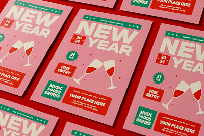 New Year Flyer Template graphic design