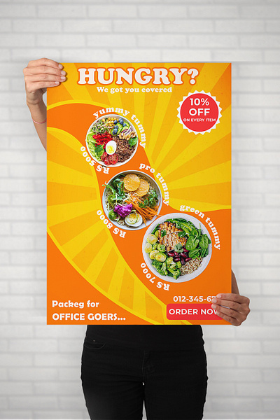 Bold & Flavorful: Office Lunch Poster Design advertisement branding design graphic design illustration photoshop poster