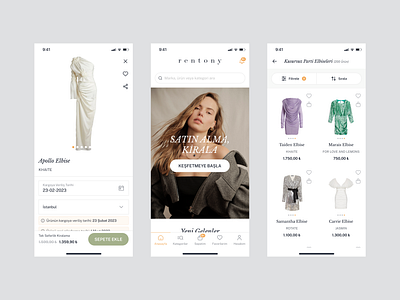 Rentony / Elbise Kiralama Uygulaması design figma ui uidesign ux uxdesign