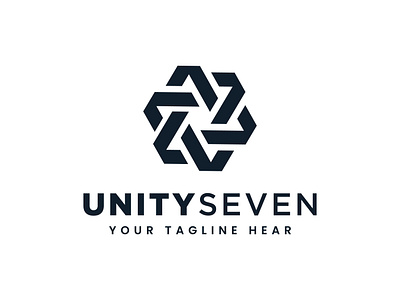 Unity Seven Logo assistance charity branding charity community council firm graphic design group group social iconic logo lettermark 7 life linked manager minimal logo seven spiral union unity word logo