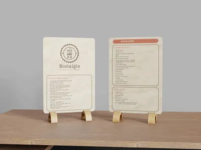 Nostalgia Menu Design - Restaurant Design & Graphic Design branding foodmenu graphic design menu menudesign restaurant menu restaurantdesign