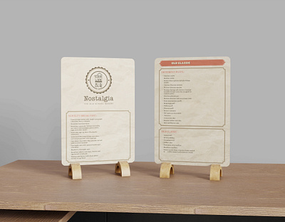 Nostalgia Menu Design - Restaurant Design & Graphic Design branding foodmenu graphic design menu menudesign restaurant menu restaurantdesign