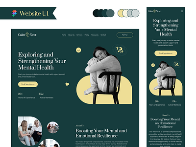 Mental Health & Wellness Figma Website UI Mockup figma figma mockup figma website figma website design graphic design graphic ui landing page design mental health website minimal website ui web mockup web ui web ui design website design website home page website mockup website template website ui design website ui ux wellness website