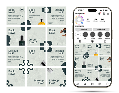 Instagram Grid Design for Skincare Brand branding for skincare bran graphic design instragram instragram post logo ui