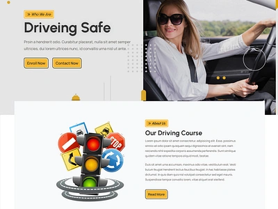 Tdriving - Driving & Language School HTML Template animation branding design illustration minimal typography ui website