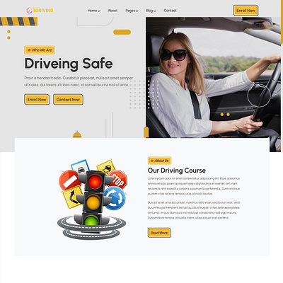 Tdriving - Driving & Language School HTML Template animation branding design illustration minimal typography ui website