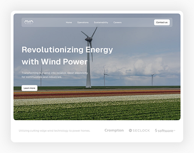 AVA Power | Revolutionizing Wind Energy Solutions design energy landingpage power ui uidesign uiux uxdesign webdesign website wind