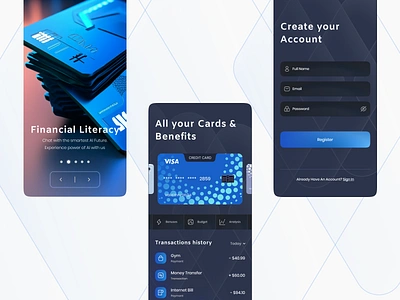 Finance | Mobile android app bank card colorful dark mode design designer finance illustration ios mobile typography ui ux web