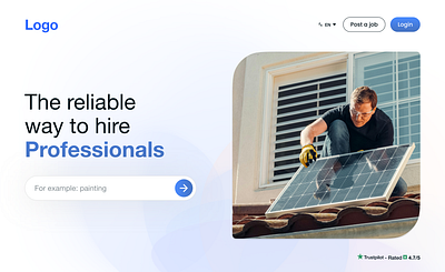 The Reliable Way to Hire Professionals - Modern Landing Page app branding design design system graphic design illustration landing landing page logo mobile app ui vector web design website