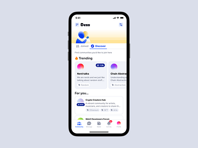 Discover app blockchain design ui ux web3