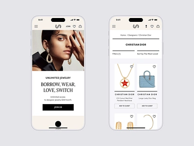 SWITCH – Jewelry E-commerce UX/UI Design branding design e commerce graphic design jewelry ui ux website