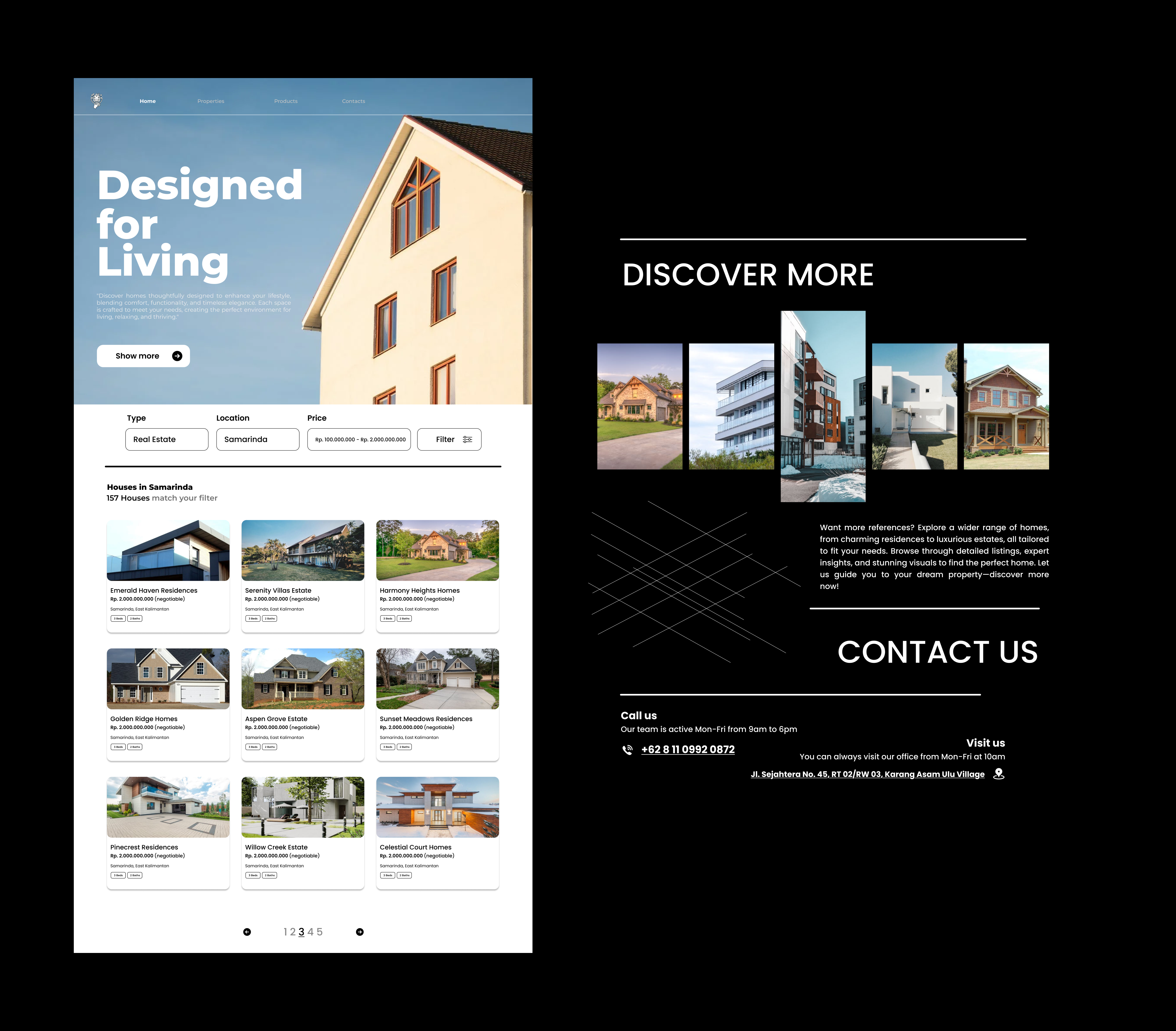 Real Estate Website (UI Projects) houses mansion project real estate simple ui website