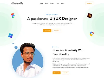 UI/UX Portfolio Design – Ankur Maan ai animation branding dribbble dribble figma logo portfolio ui