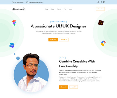 UI/UX Portfolio Design – Ankur Maan ai animation branding dribbble dribble figma logo portfolio ui