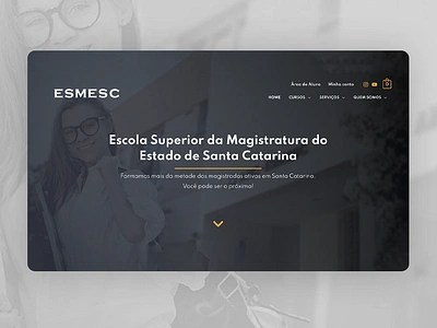 Escola Superior da Magistratura do Estado de Santa Catarina clean dark design figma illustration judge law magistrate schooll ui university ux web webdesign wordpress