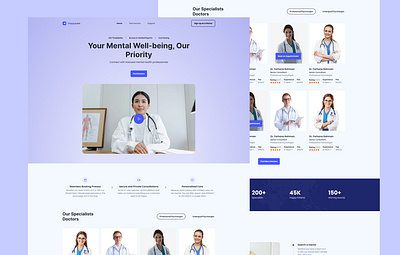 Online consultation web ui design animation clean design doctor minimal online responsive design template trendy design ui ui ux web design