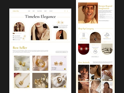 Golden Glow - Jewelry Website branding designer jewelry jewelrywebsite jewelrywebsitedesign landingpage landingpagedesigner landingpagedesigning productdesigner ui uiux uiuxdesigner ux website websitedesign websitedesigner