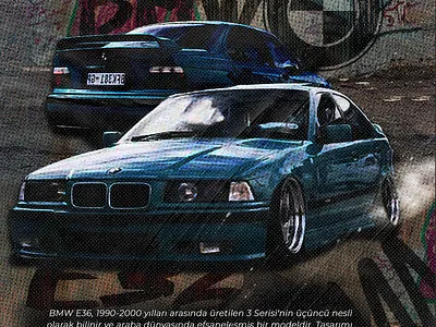 BMW E36 branding graphic design