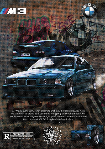 BMW E36 branding graphic design