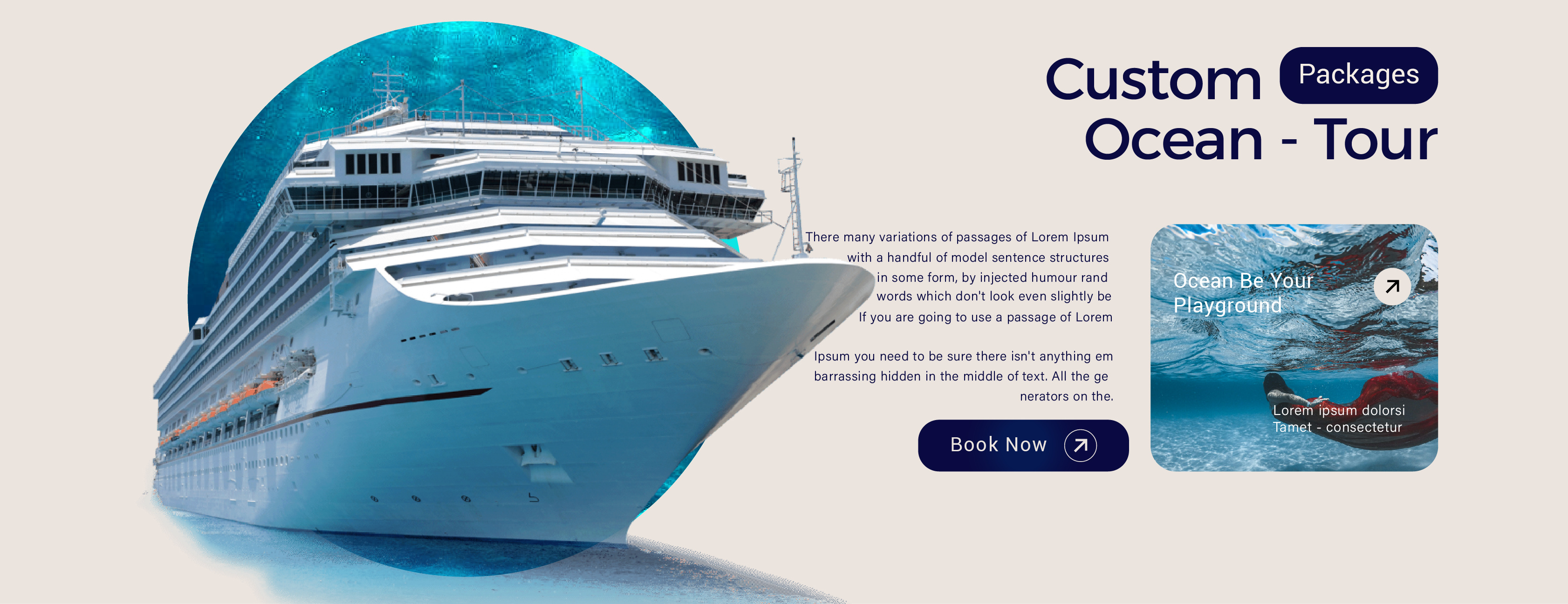 Minimal ocean tourism ui website landing page design by Grapizart on ...