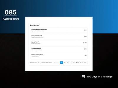 DAY-085 PAGINATION 100 days ui 100days 100daysofui app design application design daily ui challenge design figma pagination pagination ui ui ui design user interface ux ux design web design website website design
