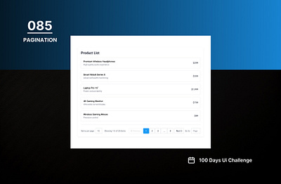 DAY-085 PAGINATION 100 days ui 100days 100daysofui app design application design daily ui challenge design figma pagination pagination ui ui ui design user interface ux ux design web design website website design