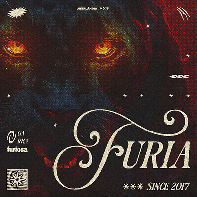 POSTER FURIA art brazil esports furia gaming graphic design grunge poster vintage