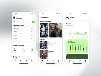 PulseFit Fitness app ui