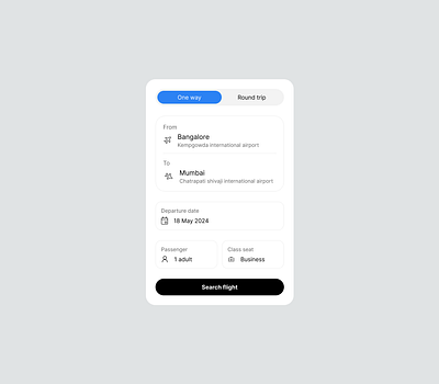 Flight Search UI product design ui design ux desin