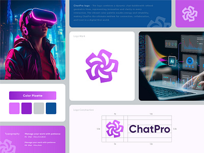 ChatPro - Ai startup logo Design brand identity brandmark brandyourstartup company logo creative logo customlogo icon logo logo logo branding logo design logomark tech logo technology technology logo techstartuplogo themes