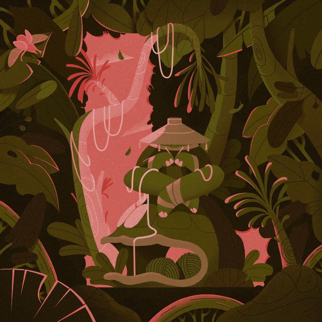 Meditate and Manifest character creativity editorial focus illustration maker meditate static texture turtle vector yarn