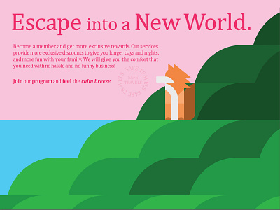 Escape Landing Page animal animals branding colors design fox foxes illustration illustrations landingpage landscape minimal modern moderndesigns simple simpledesigns