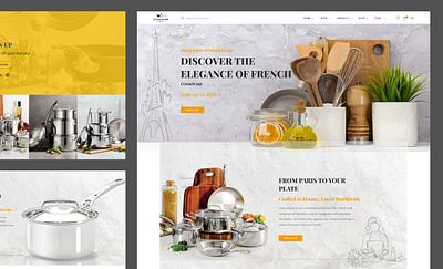 COOKWARE landing page design branding graphic design landeing page ui