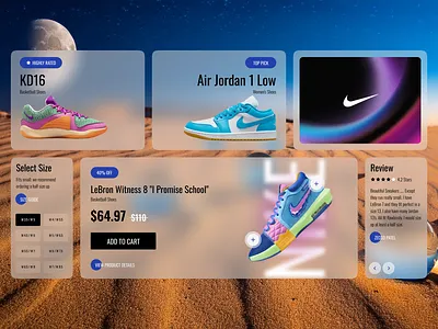Nike Product page - Bento Concept 3d ai animation branding graphic design logo motion graphics ui
