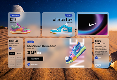 Nike Product page - Bento Concept 3d ai animation branding graphic design logo motion graphics ui