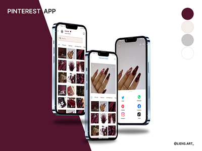 Pinterest App graphic design ui