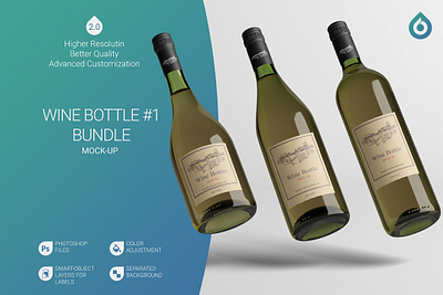 Wine Bottle Mockup alcohol mockup bottle mockup champagne mockup clear mockup drink mockup frosted mockup glass mockup glossy mockup matte mockup mockup wine bottle mockup wine mockup