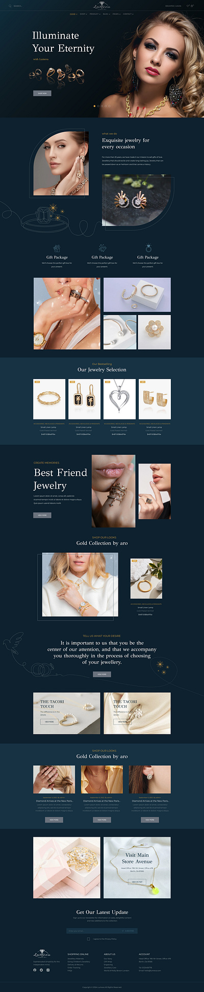 Jewelry - Swiss company landing page design graphic design landing page design ui uiux web site design