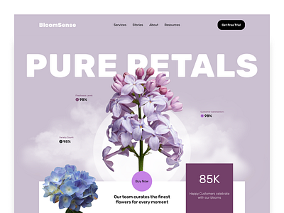 BloomSense Web Design – For a Fresh Flower Shop clean design digital design e commerce design elegant web design flower shop fresh flowers modern web design online store product display responsive design retail website ui uiux design user experience ux web design