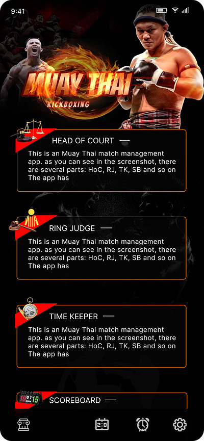 MUAY THAI mobile design game mobile design ui