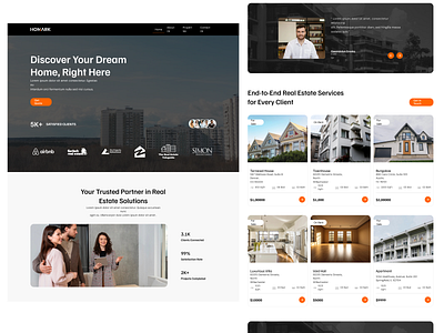 Real Estate Landing Page Design - HOMARK buying design figma homepage homes houses landing page property real estate rent responsive design selling ui ui design uiux website design