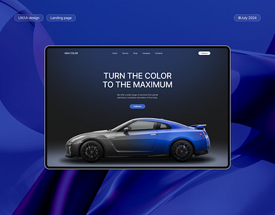 Landing page for car painting and repair company car design figma graphic design illustration landing page machine site ui uiux ux web web design website